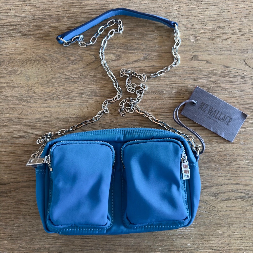 MZ WALLACE Petra Crossbody Bag in Aquamarine Bedford, Retail Price $225 NWT